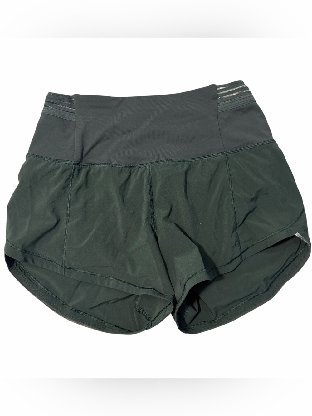 Lululemon Green High Rise Running Shorts Size 2 Built-In Liner